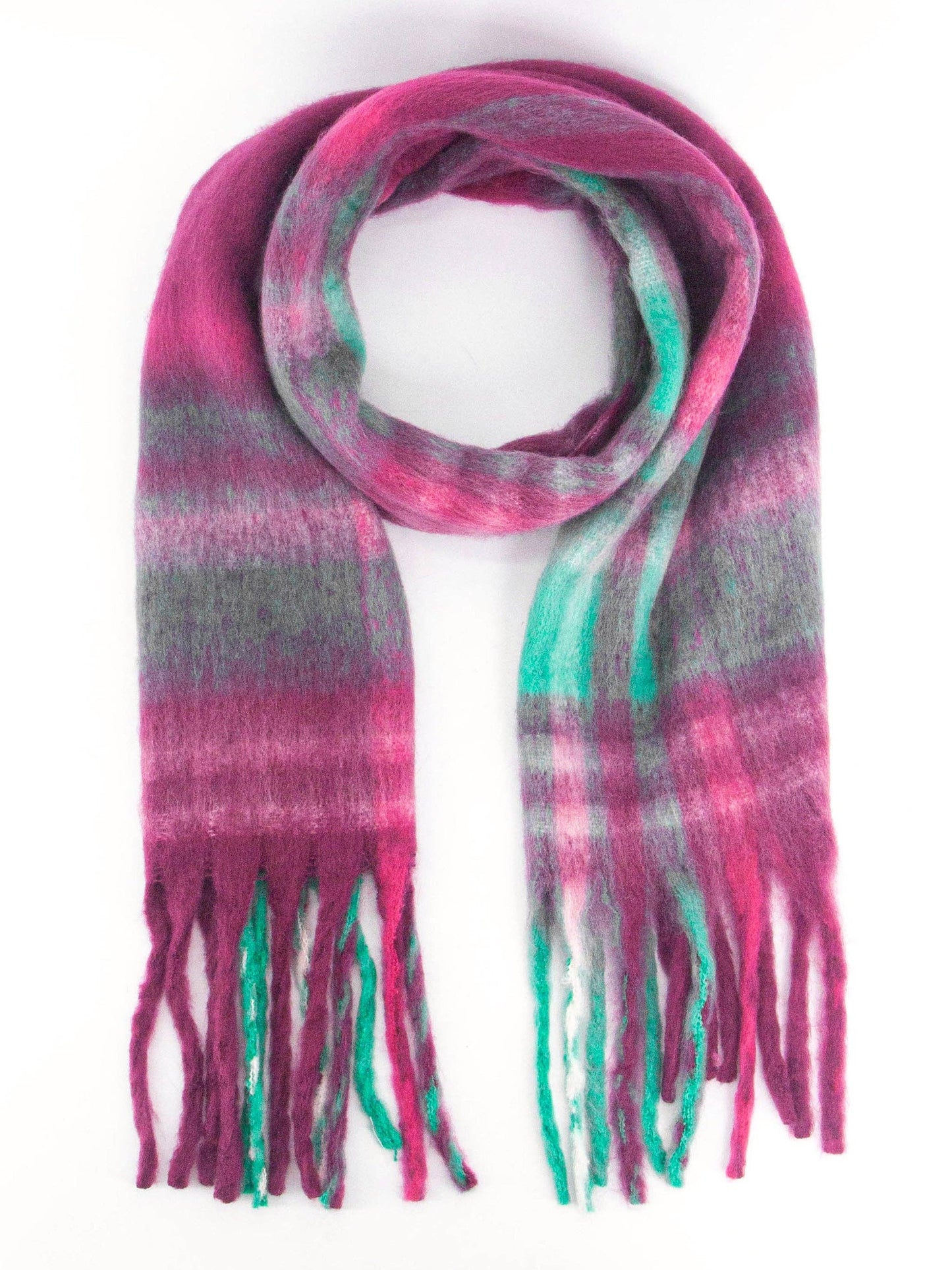 Amy Heavyweight Scarf - Raspberry, Traditional Check - Pursenalities_uk