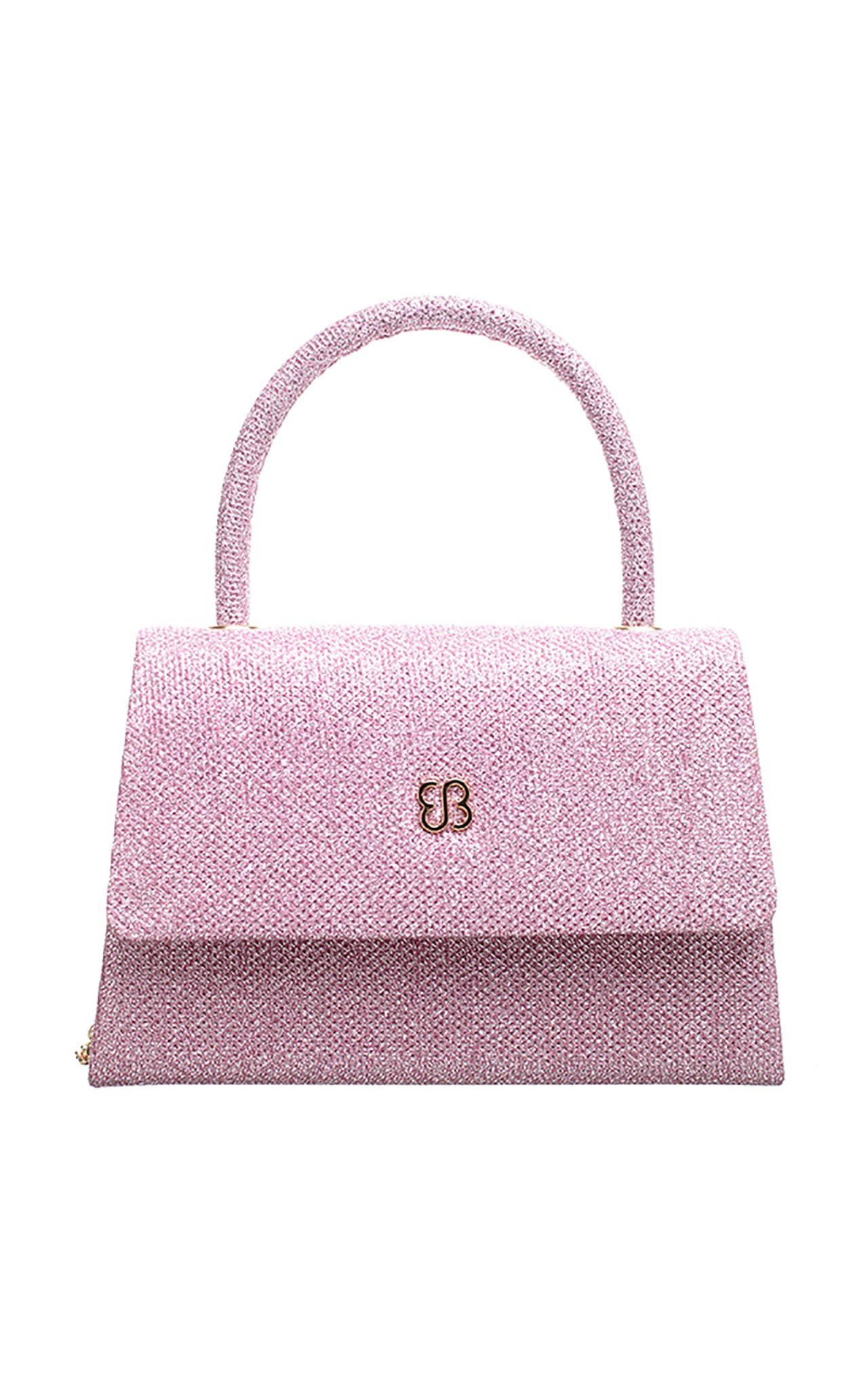 GLITTER TOP HANDLE FLAP OVER CLUTCH BAG