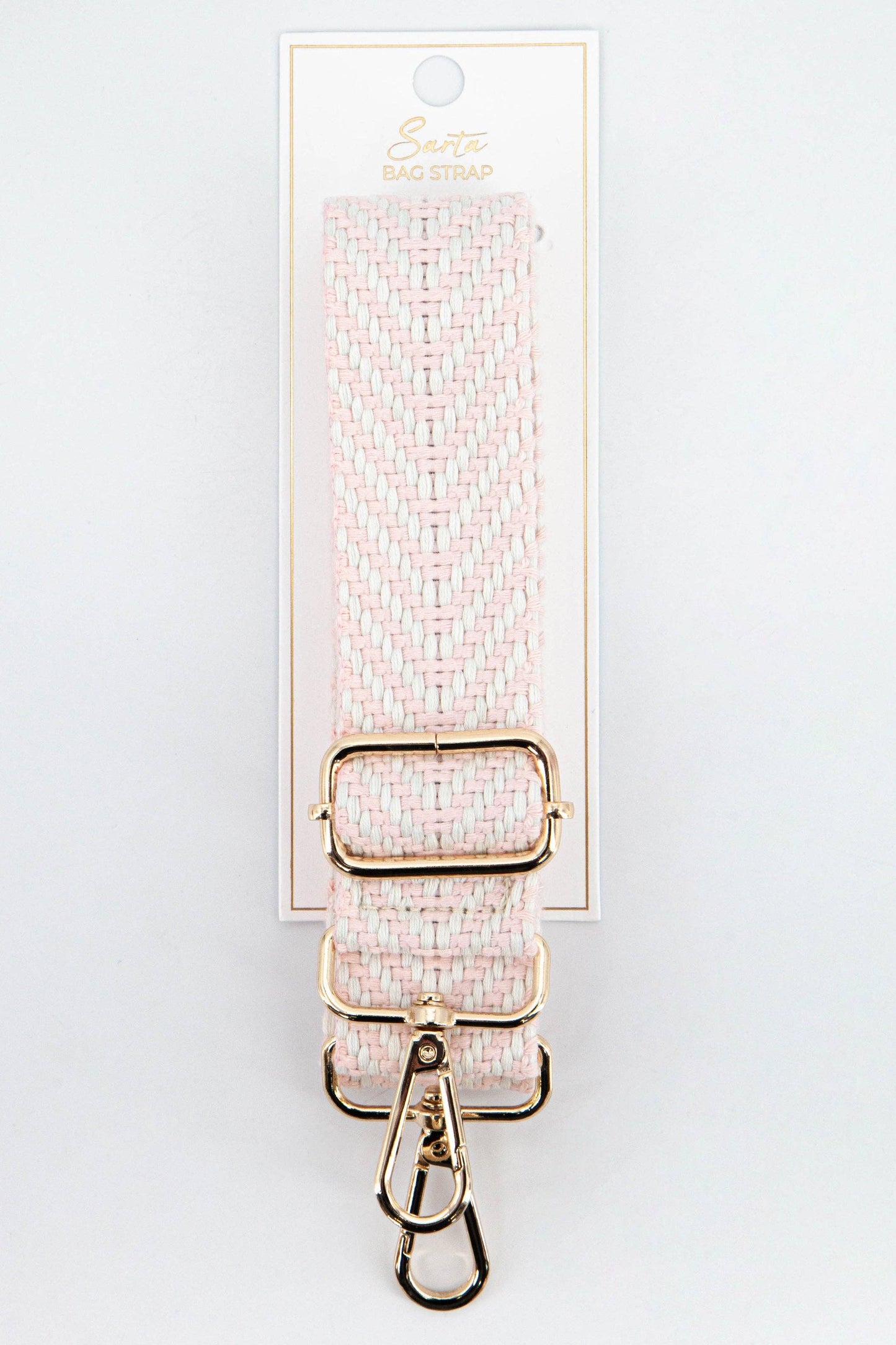 Chevron Print Woven Bag Strap in Light Pink - Pursenalities_uk