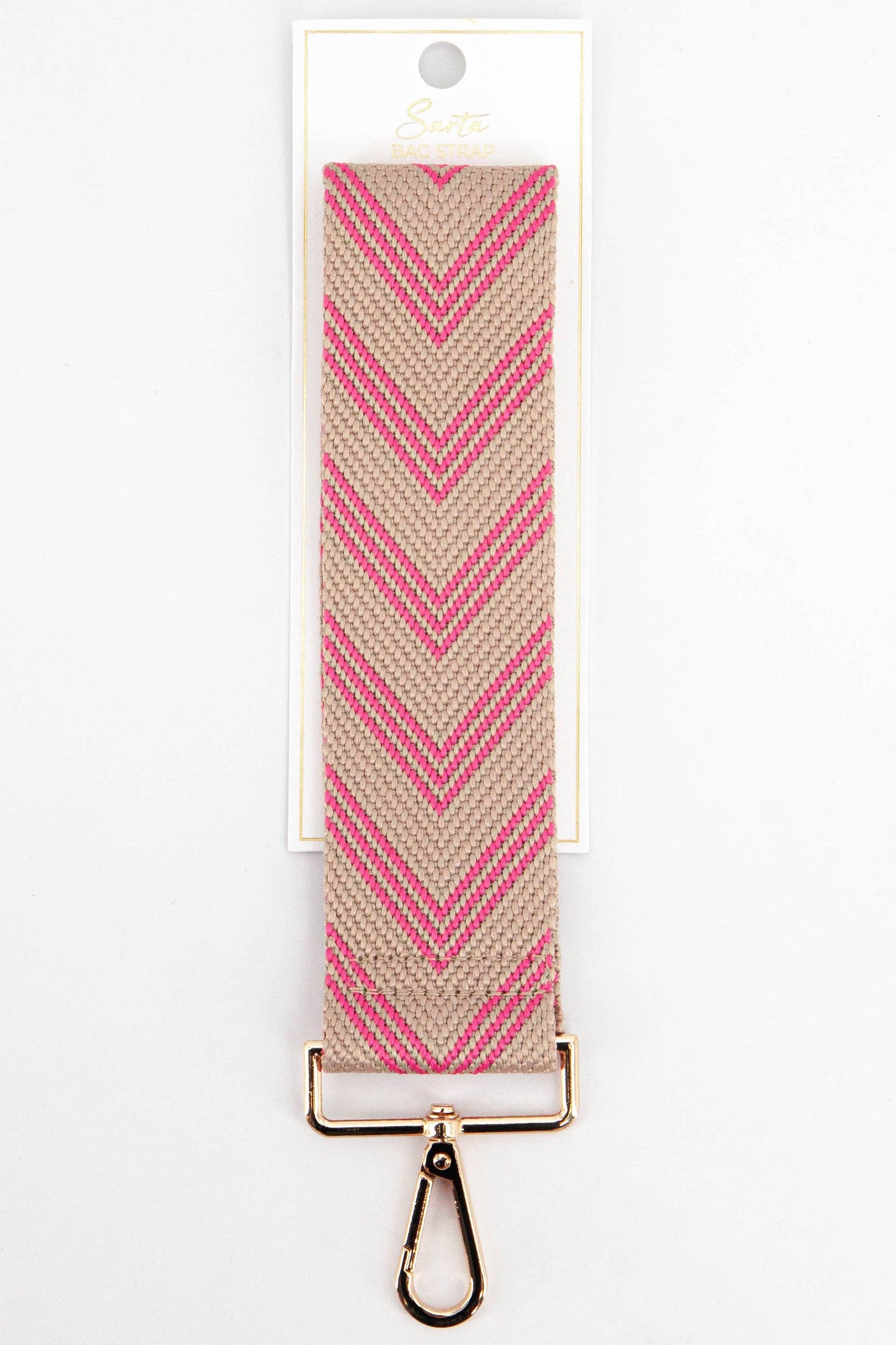 Two Tone Chevron Print Woven Wrist Strap in Pink - Pursenalities_uk
