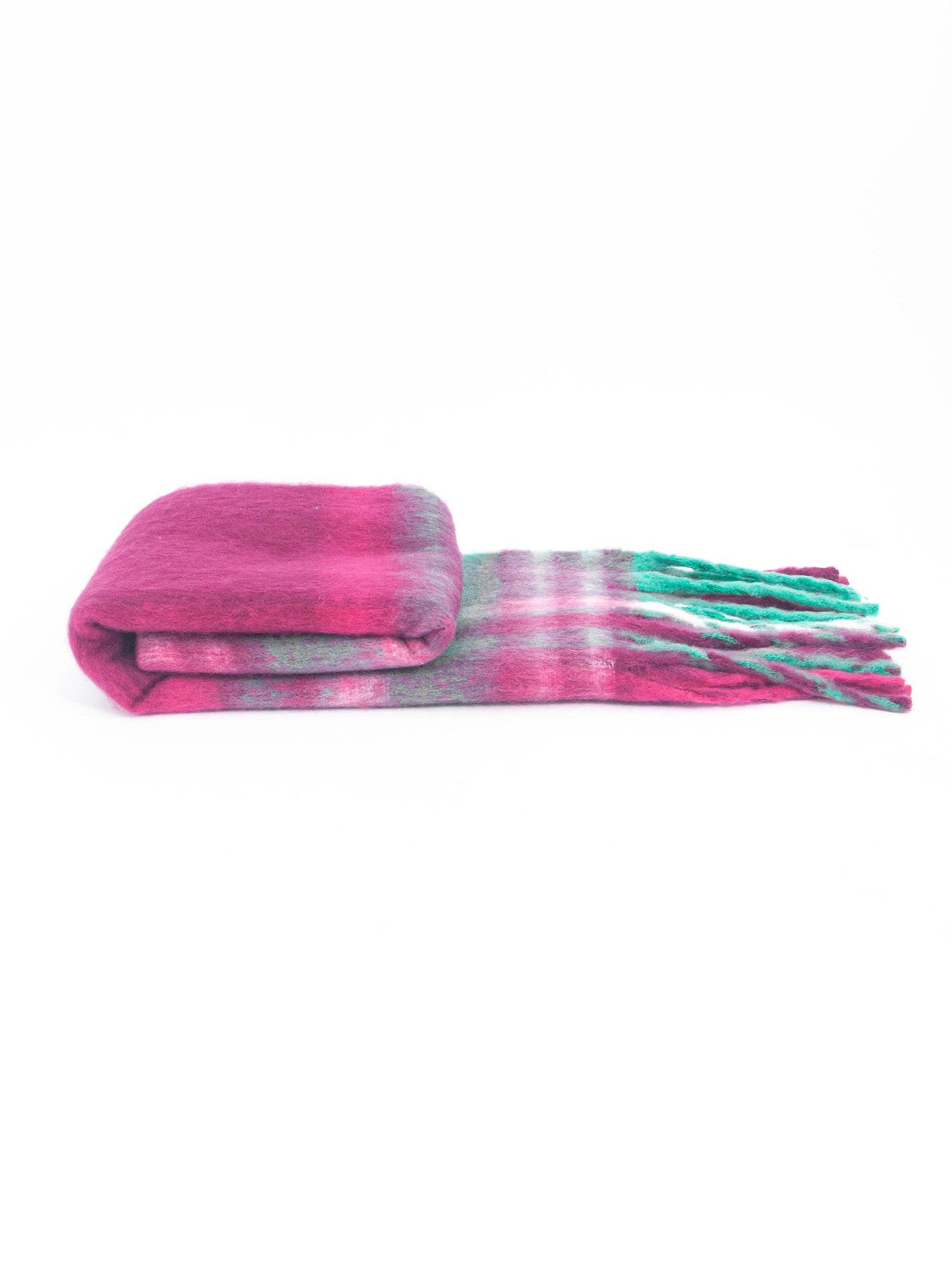 Amy Heavyweight Scarf - Raspberry, Traditional Check - Pursenalities_uk