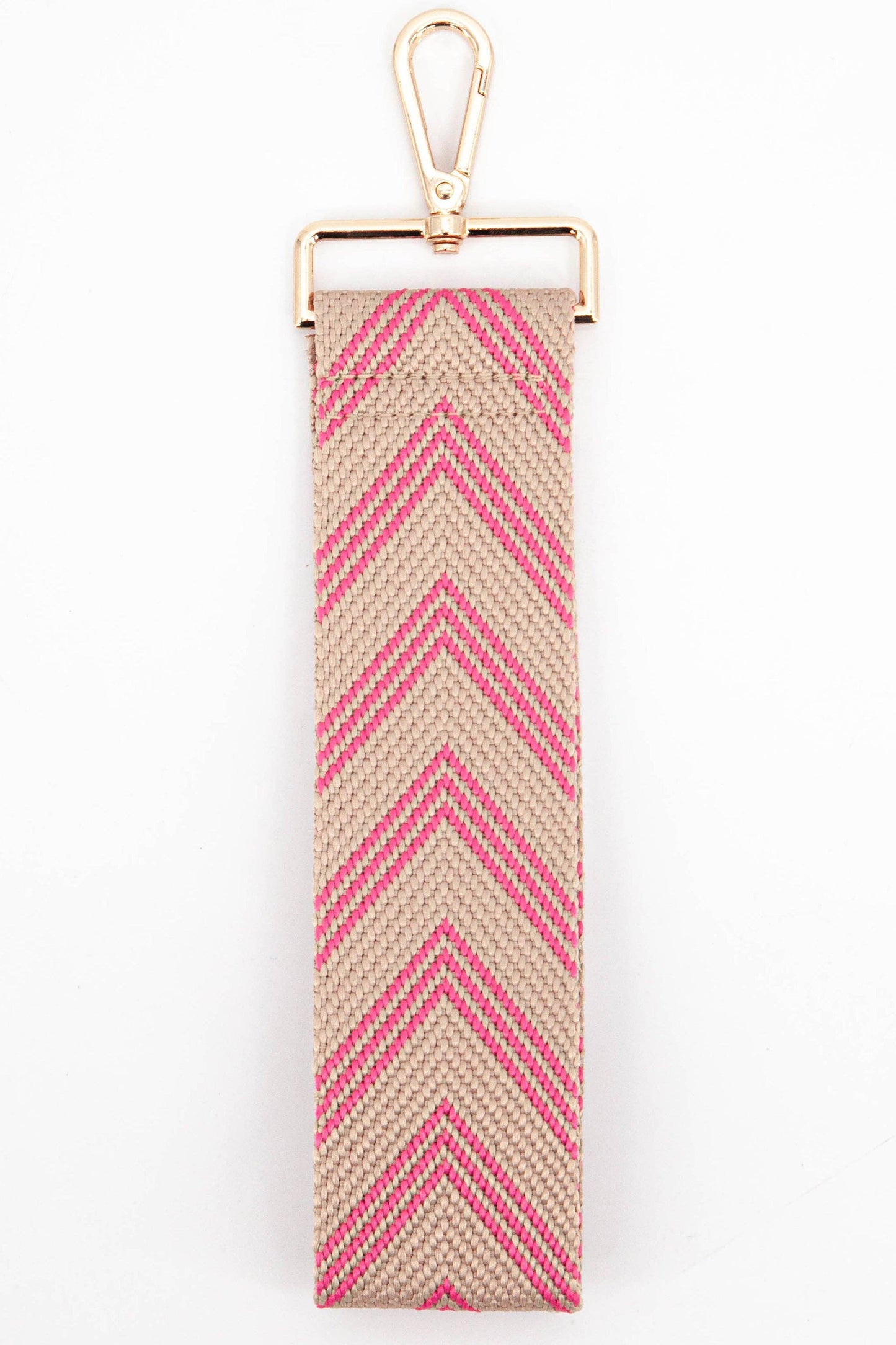 Two Tone Chevron Print Woven Wrist Strap in Pink - Pursenalities_uk