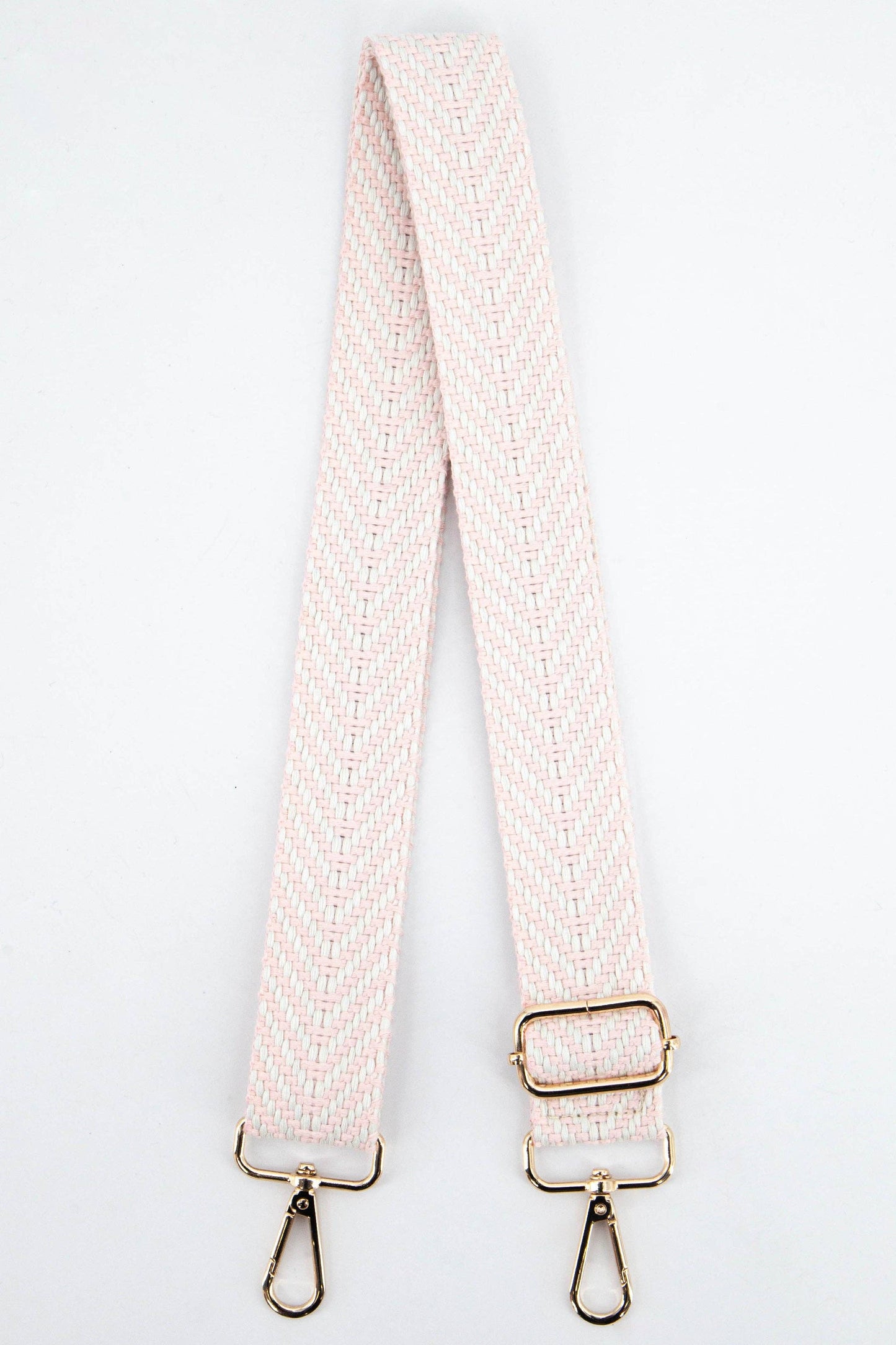 Chevron Print Woven Bag Strap in Light Pink - Pursenalities_uk