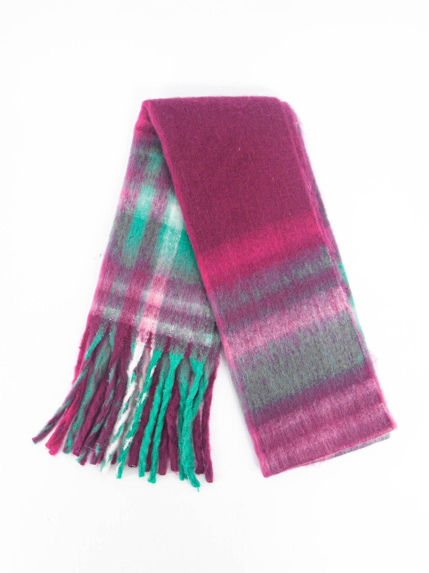 Amy Heavyweight Scarf - Raspberry, Traditional Check - Pursenalities_uk
