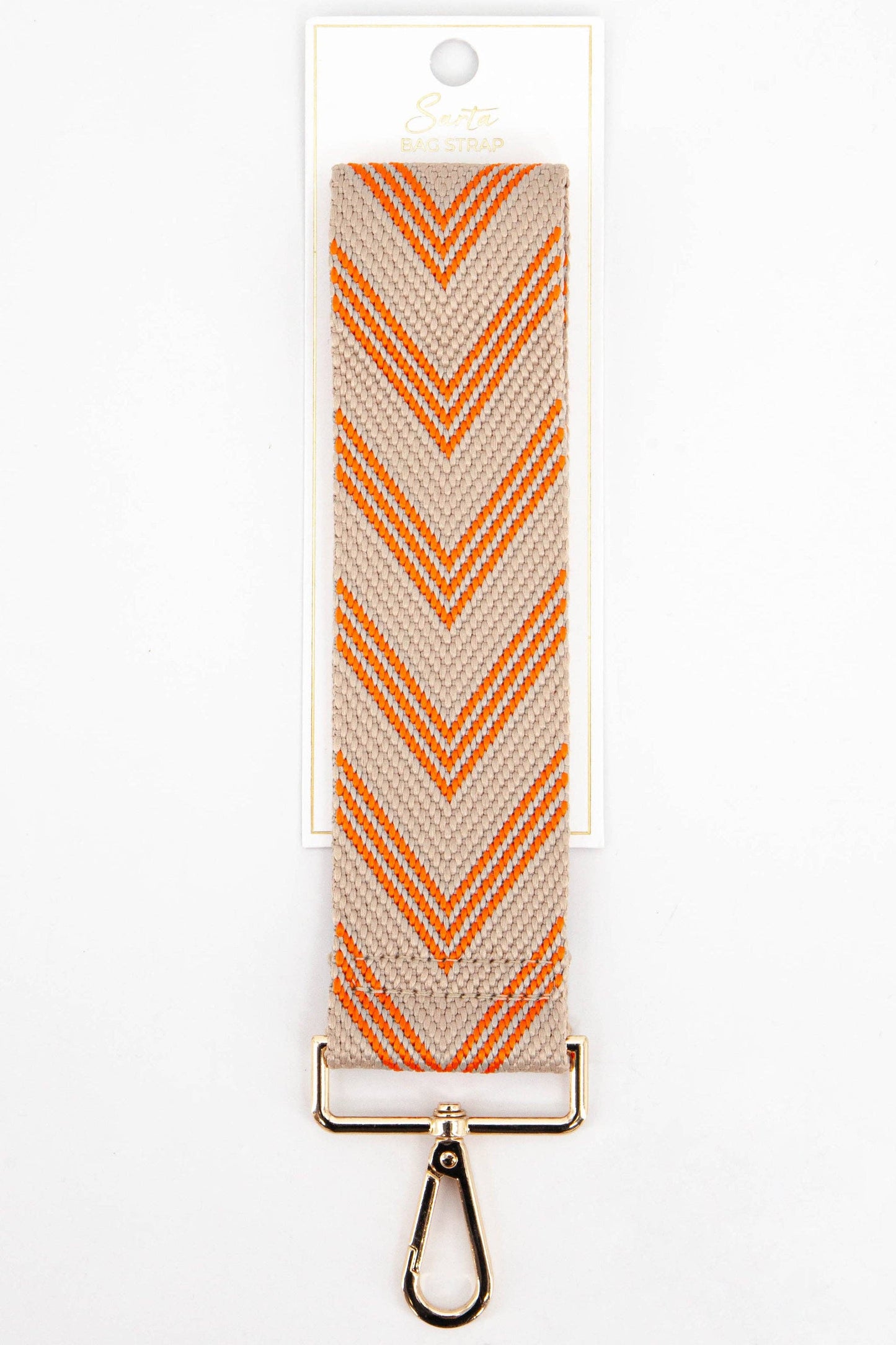 Two Tone Chevron Print Woven Wrist Strap in Orange - Pursenalities_uk