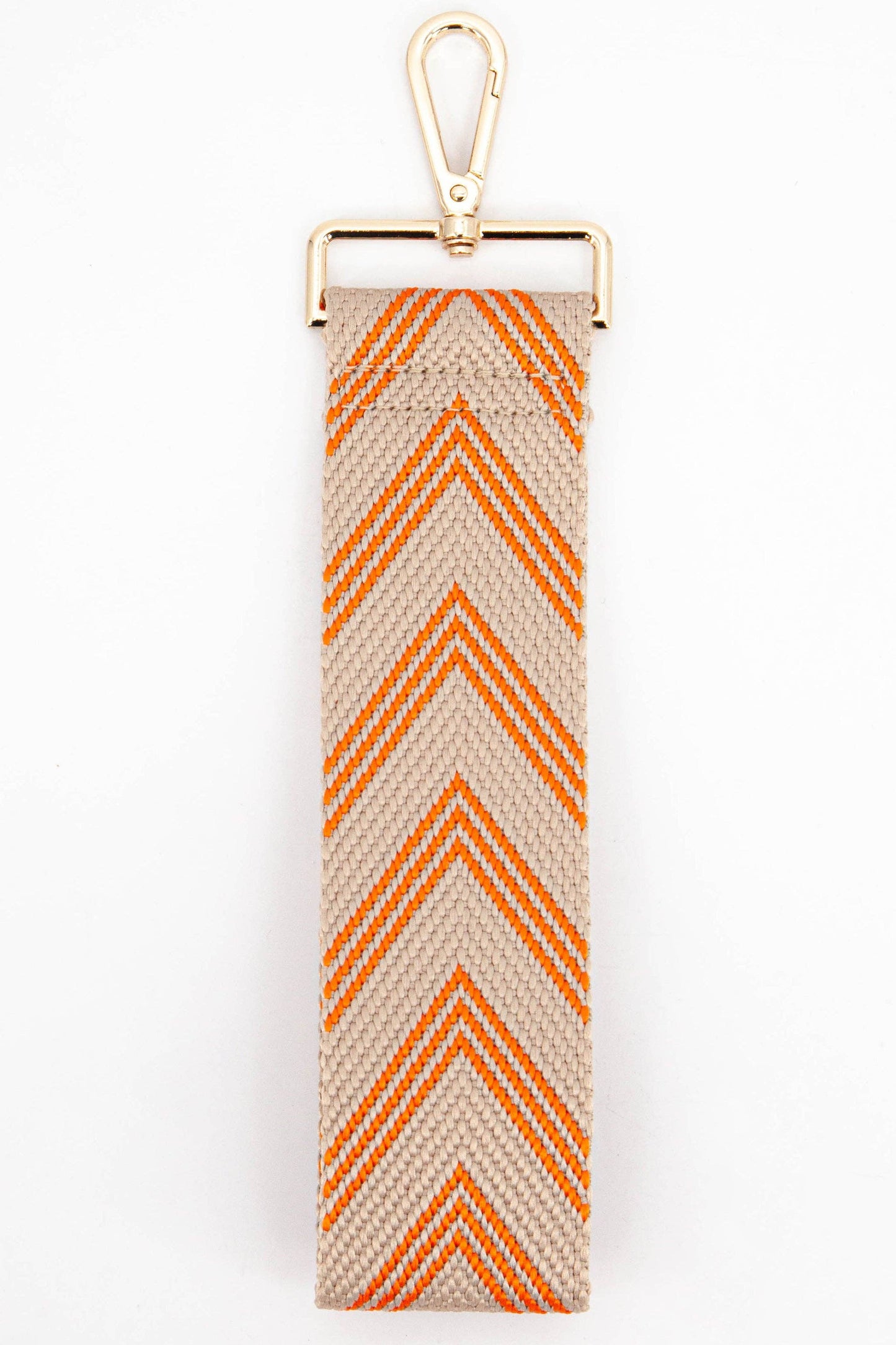 Two Tone Chevron Print Woven Wrist Strap in Orange - Pursenalities_uk