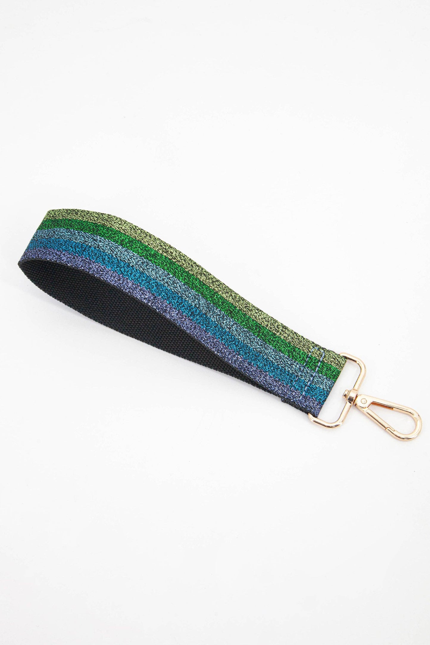 Glitter Striped Wrist Strap in Blue & Green - Pursenalities_uk