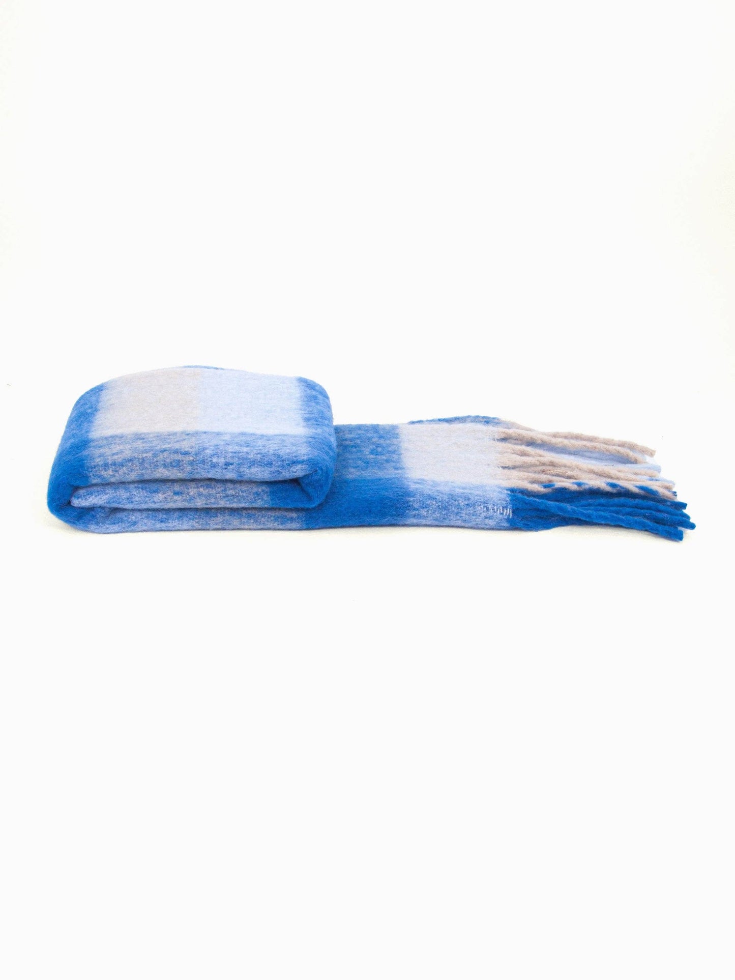 Allie Heavyweight Scarf - Royal Blue, Square Colour Block - Pursenalities_uk