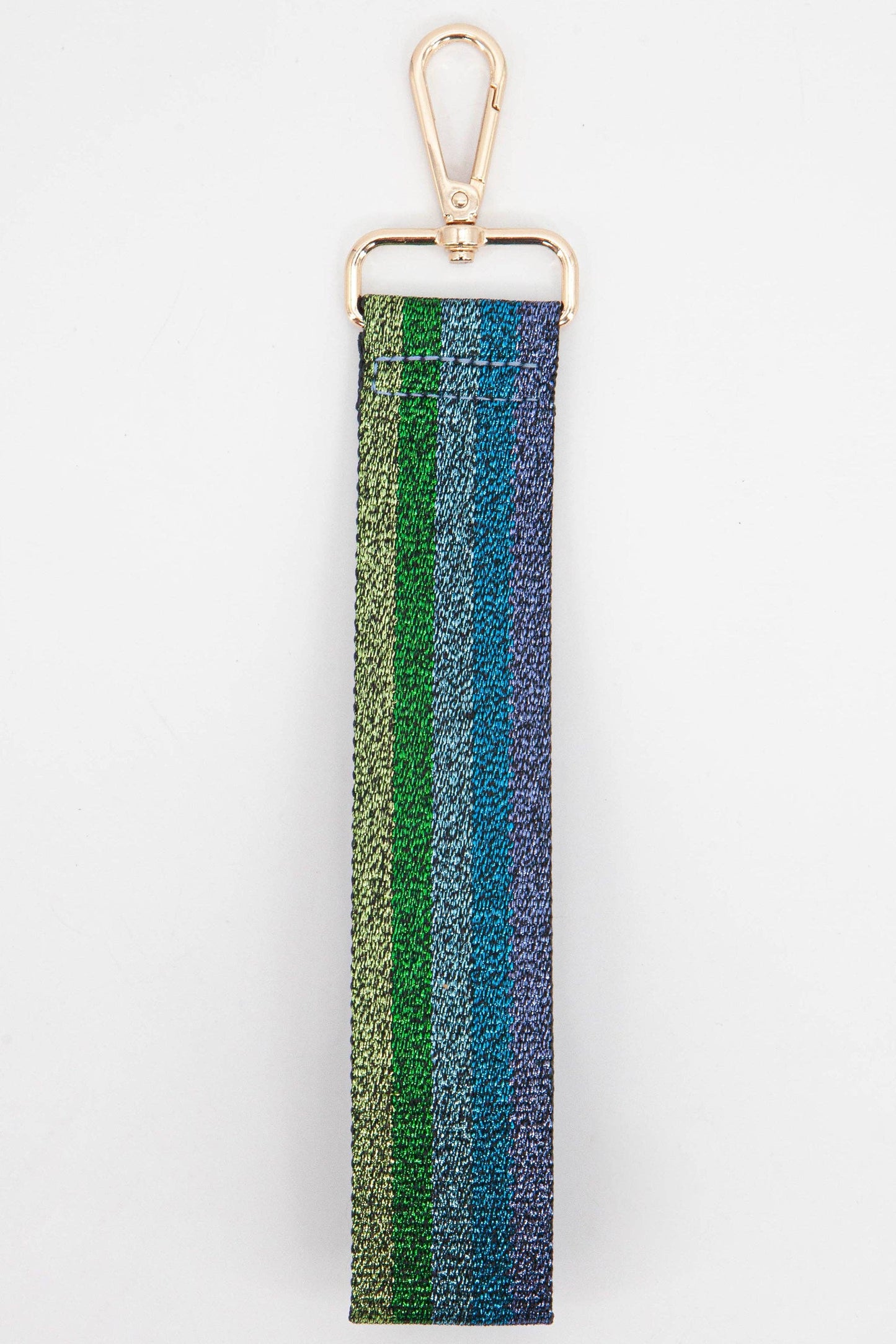 Glitter Striped Wrist Strap in Blue & Green - Pursenalities_uk
