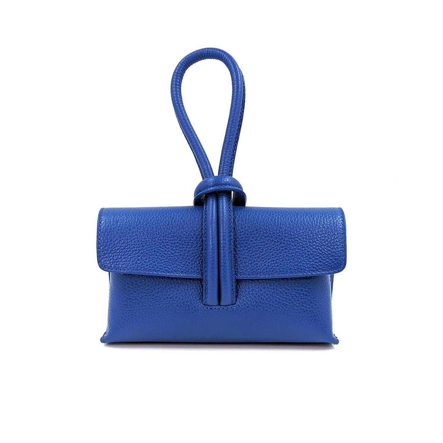 Chic leather clutch bag with pull through loop strap