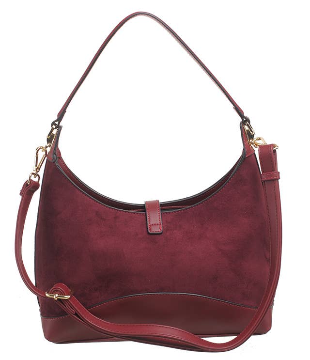FINEST SUEDE TRIM HOBO BAG