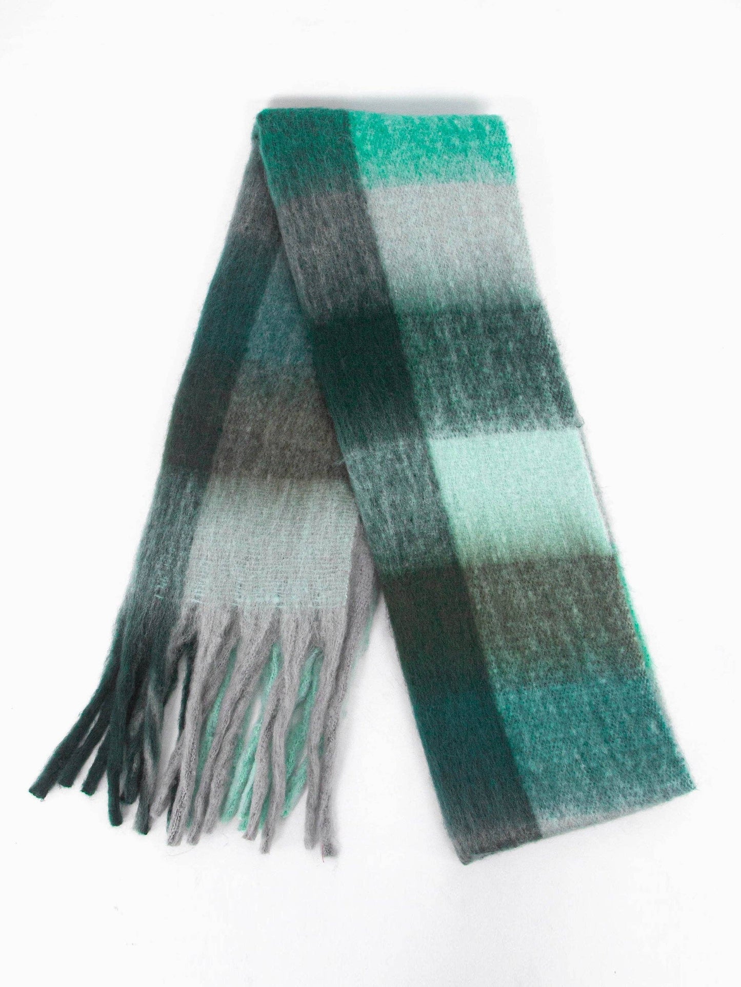 Allie Heavyweight Scarf - Teal, Square Colour Block - Pursenalities_uk