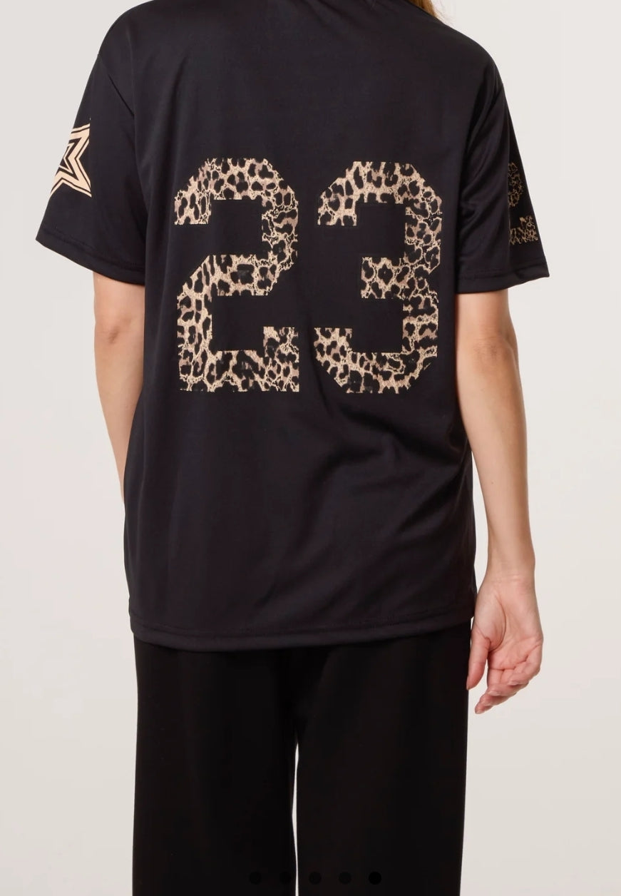 Sports Leopard Jersey Tee