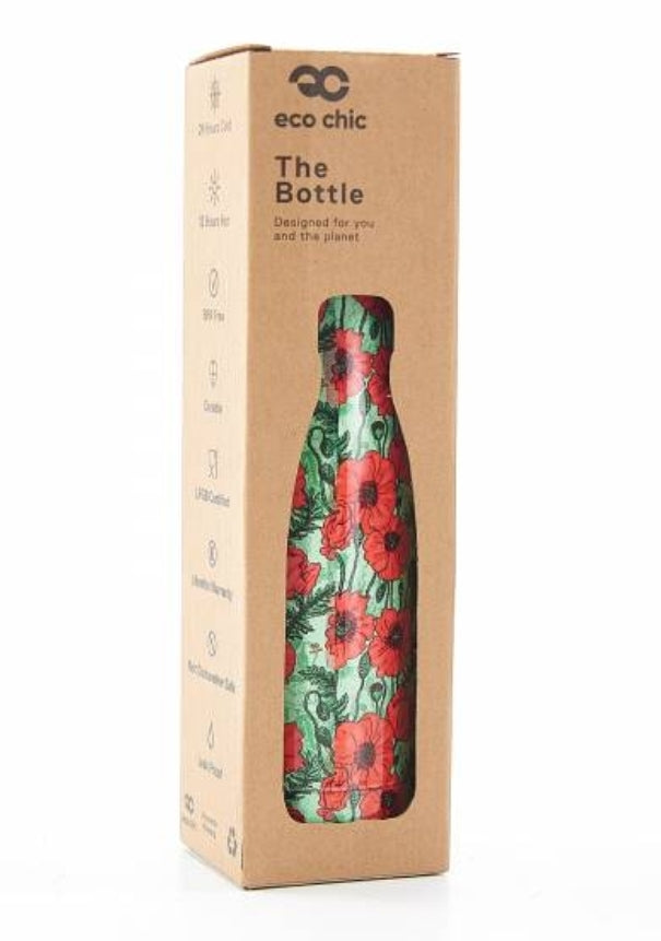 Eco Chic The Bottle - Green Poppies