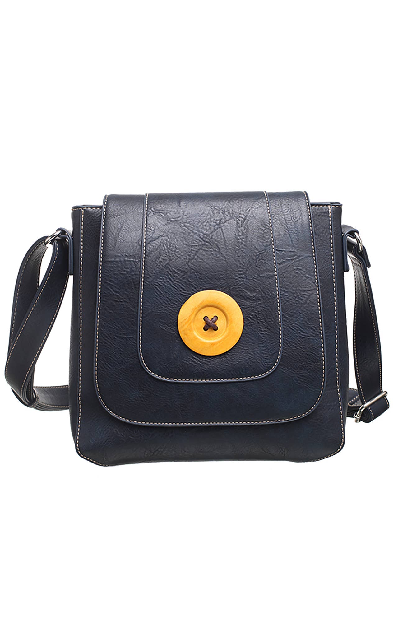 CLASSIC FLAP OVER WOODEN BUTTON CROSS BODY BAG - Pursenalities_uk