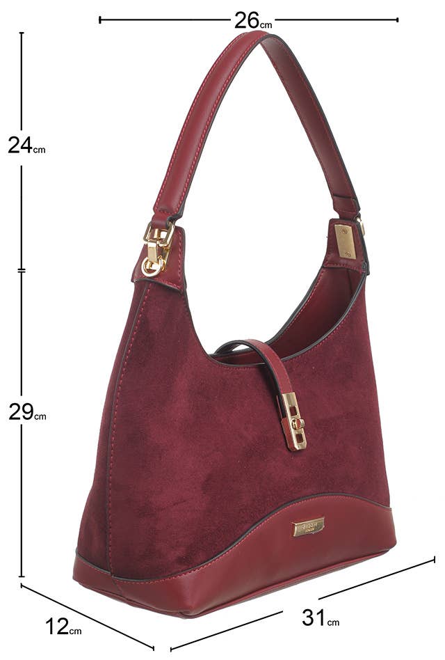 FINEST SUEDE TRIM HOBO BAG
