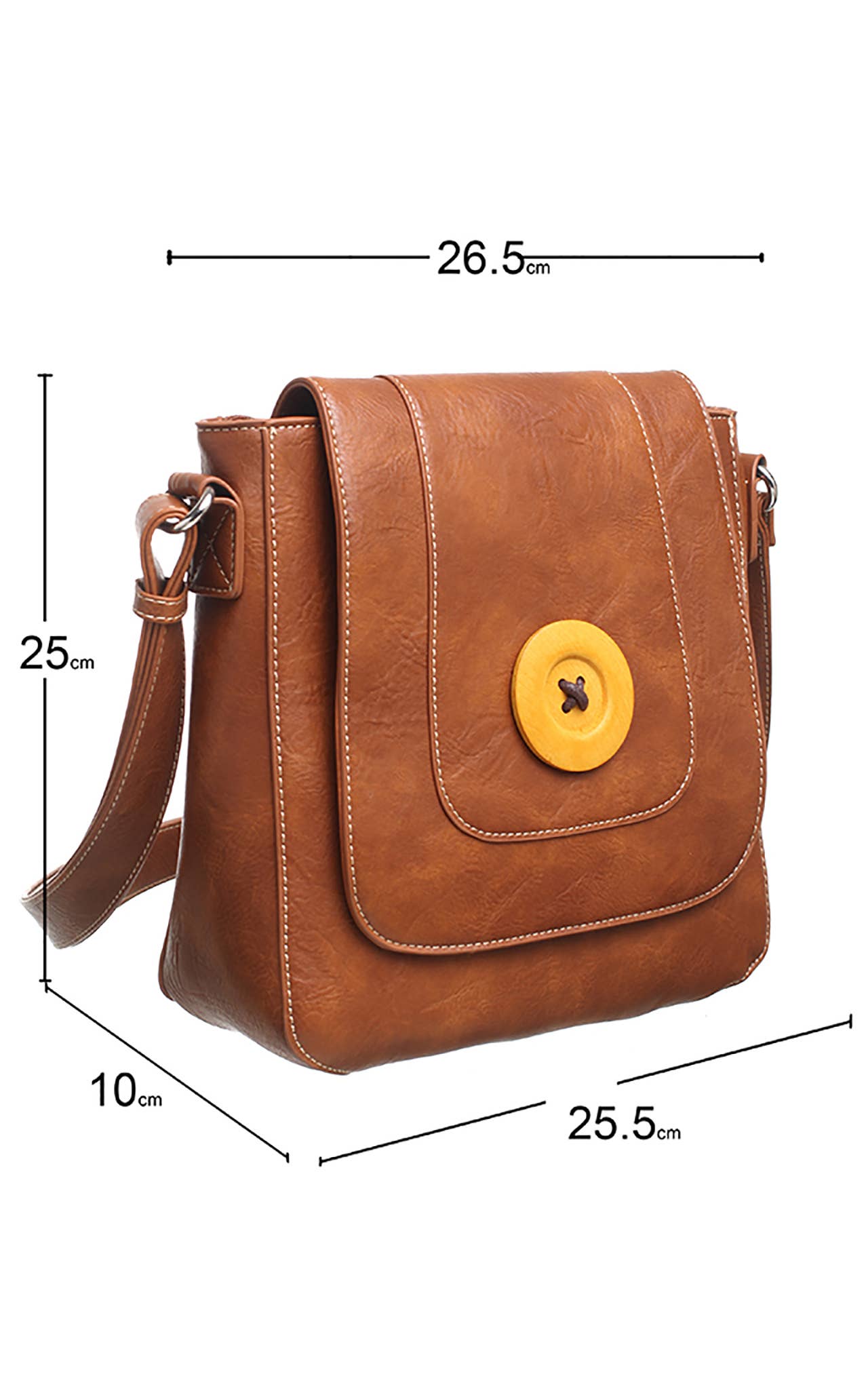 CLASSIC FLAP OVER WOODEN BUTTON CROSS BODY BAG - Pursenalities_uk
