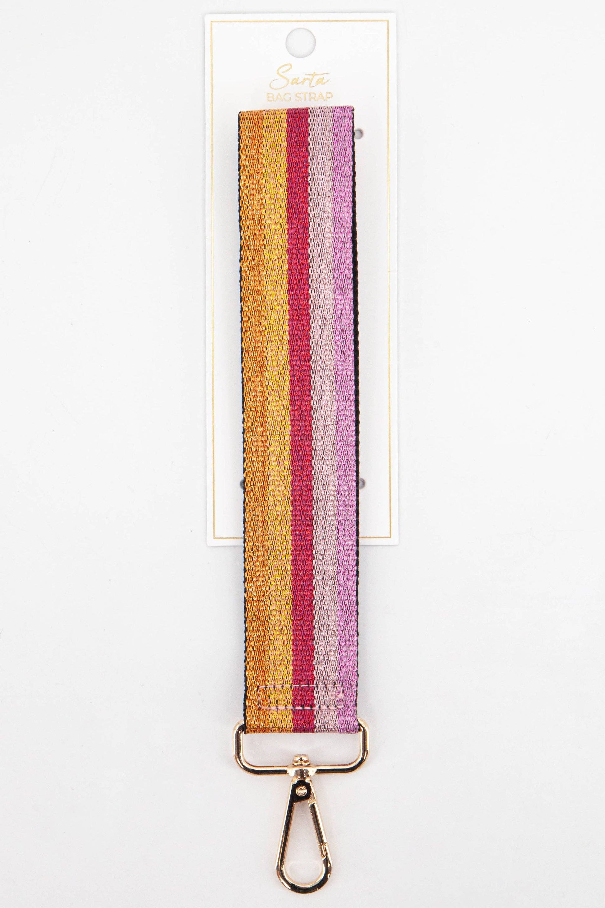 Glitter Striped Wrist Strap in Pink & Red - Pursenalities_uk