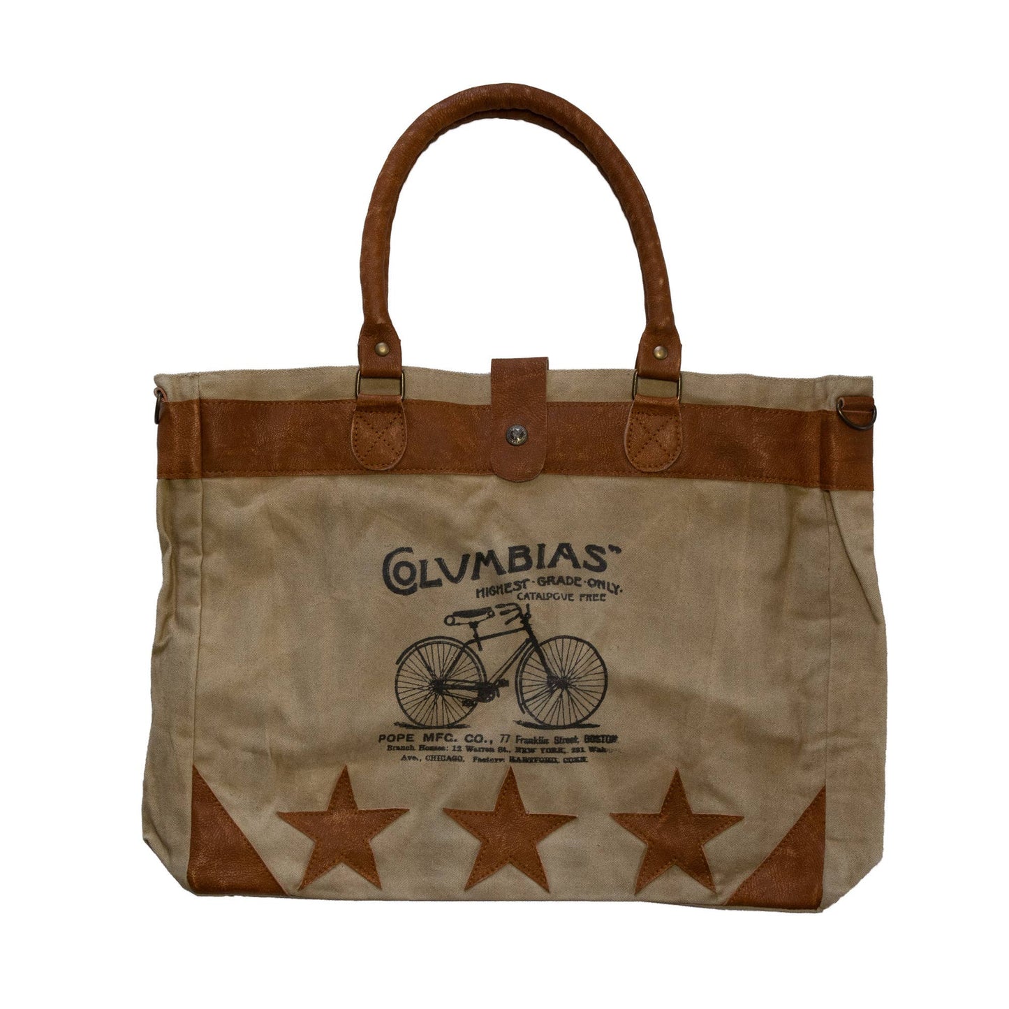 Bicycle Print Upcycled Canvas Tote (197) - Pursenalities_uk