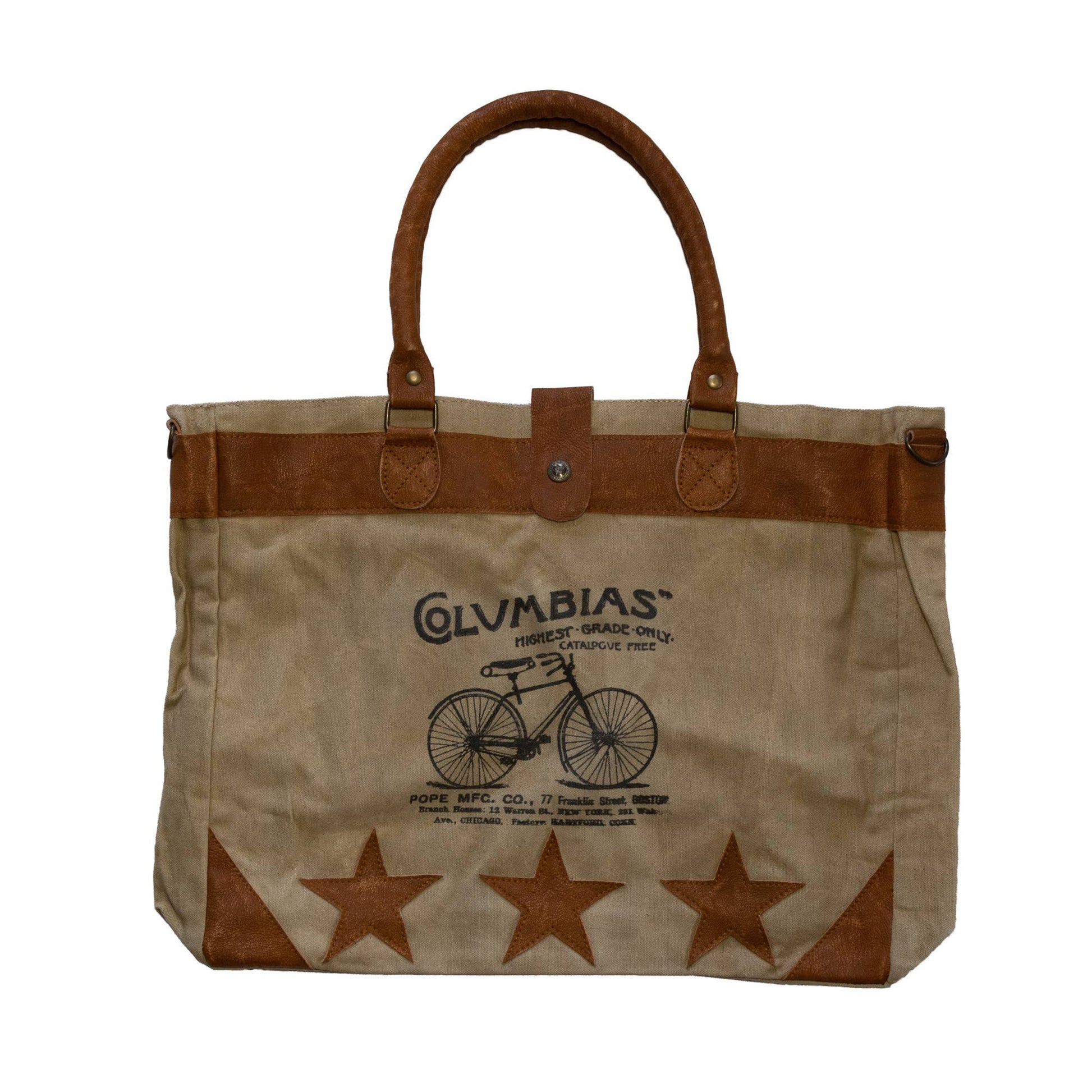 Bicycle Print Upcycled Canvas Tote (197) - Pursenalities_uk
