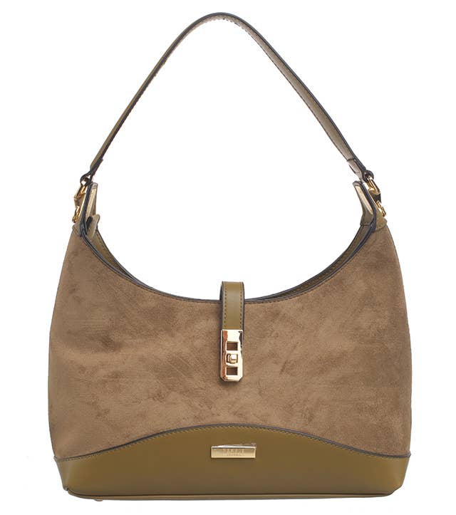 FINEST SUEDE TRIM HOBO BAG