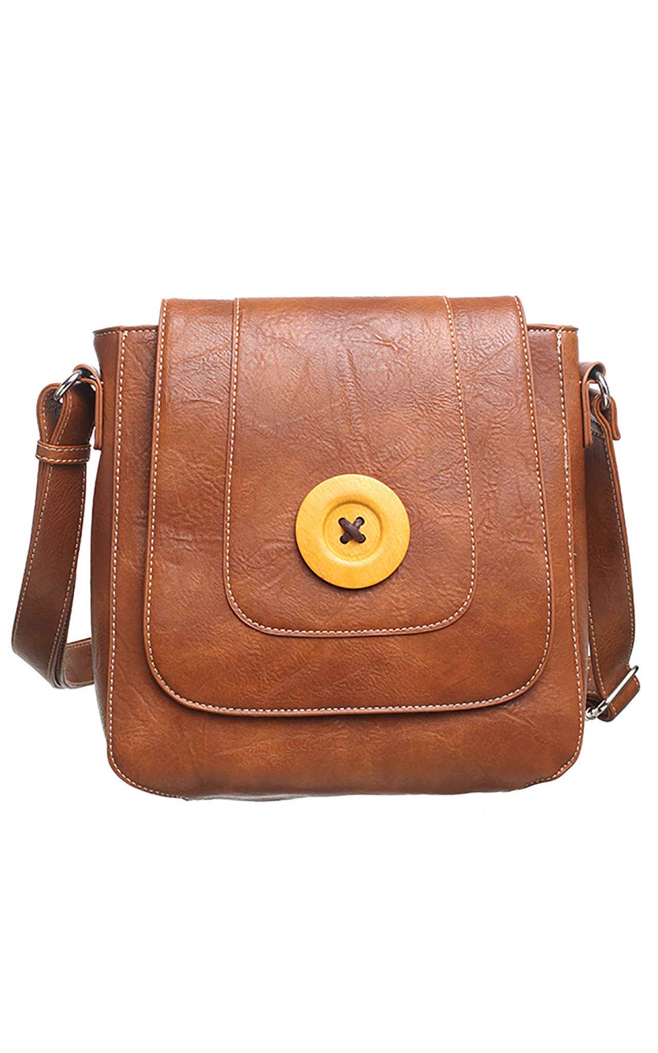 CLASSIC FLAP OVER WOODEN BUTTON CROSS BODY BAG - Pursenalities_uk