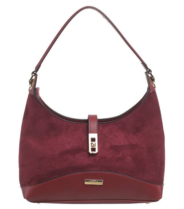 FINEST SUEDE TRIM HOBO BAG