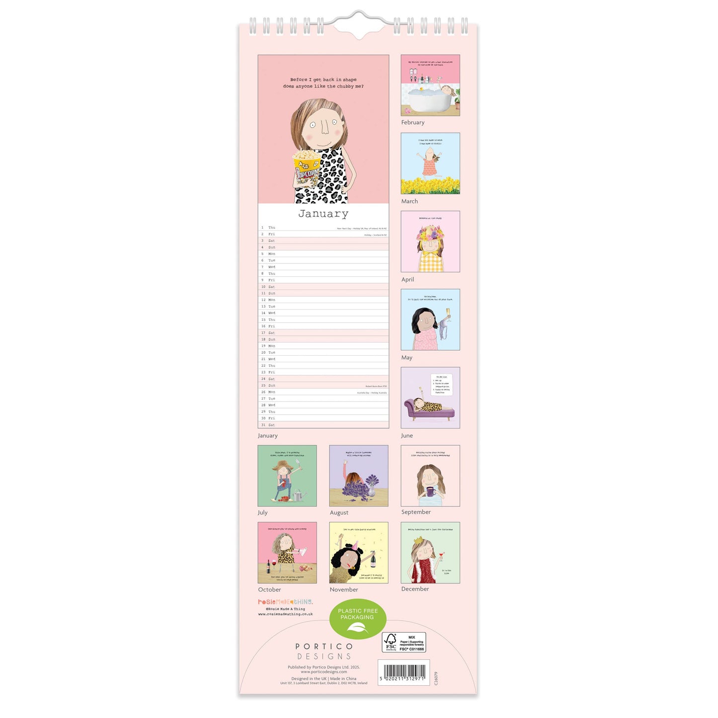 Rosie Made a Thing Slim 2026 Calendar