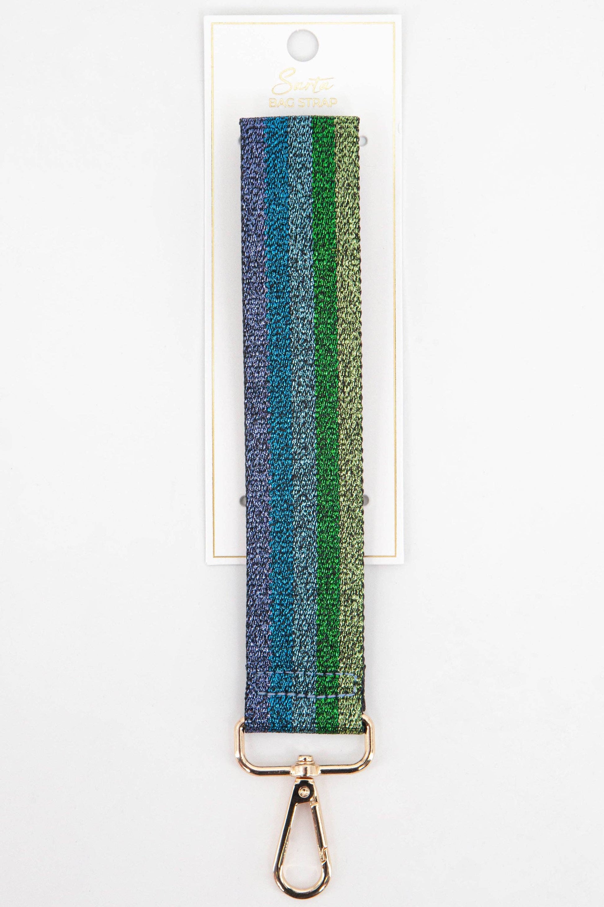 Glitter Striped Wrist Strap in Blue & Green - Pursenalities_uk