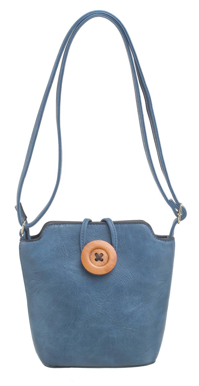SMALL WOODEN BUTTON CROSSBODY BAG