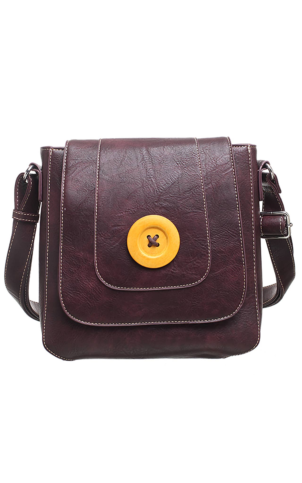 CLASSIC FLAP OVER WOODEN BUTTON CROSS BODY BAG - Pursenalities_uk