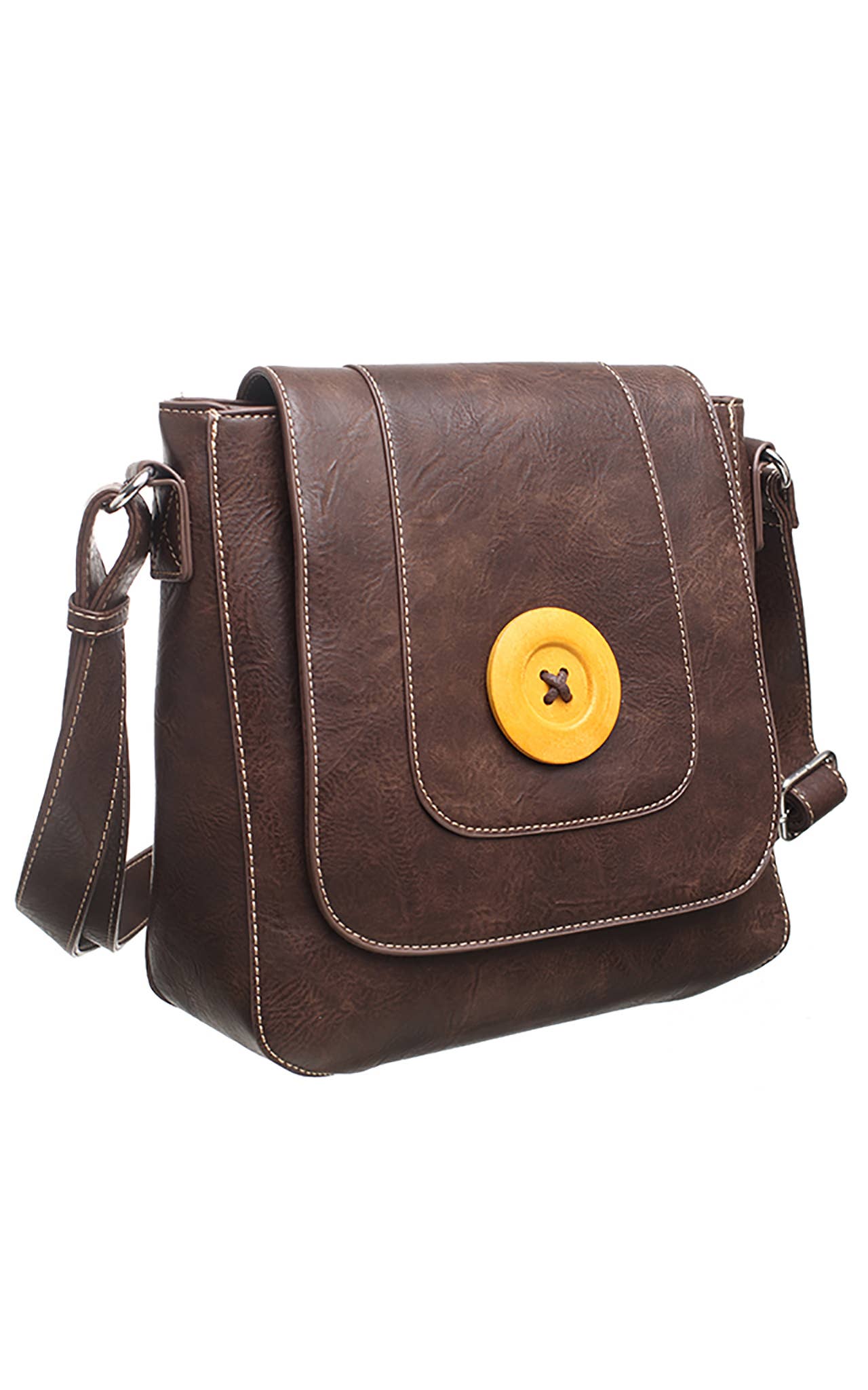 CLASSIC FLAP OVER WOODEN BUTTON CROSS BODY BAG - Pursenalities_uk
