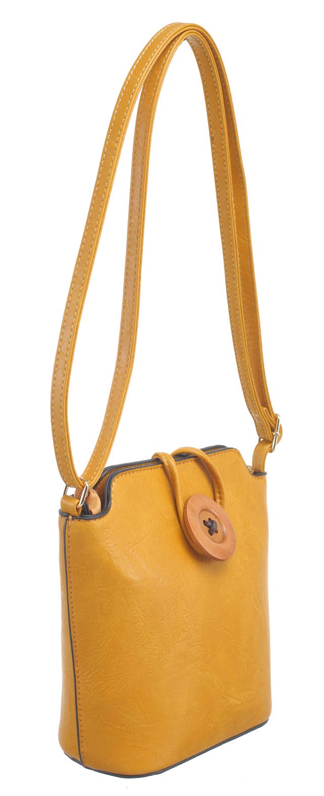SMALL WOODEN BUTTON CROSSBODY BAG