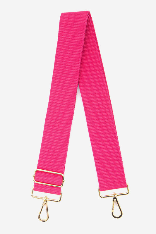 Plain Textured Wide Bag Strap in Pink - Pursenalities_uk
