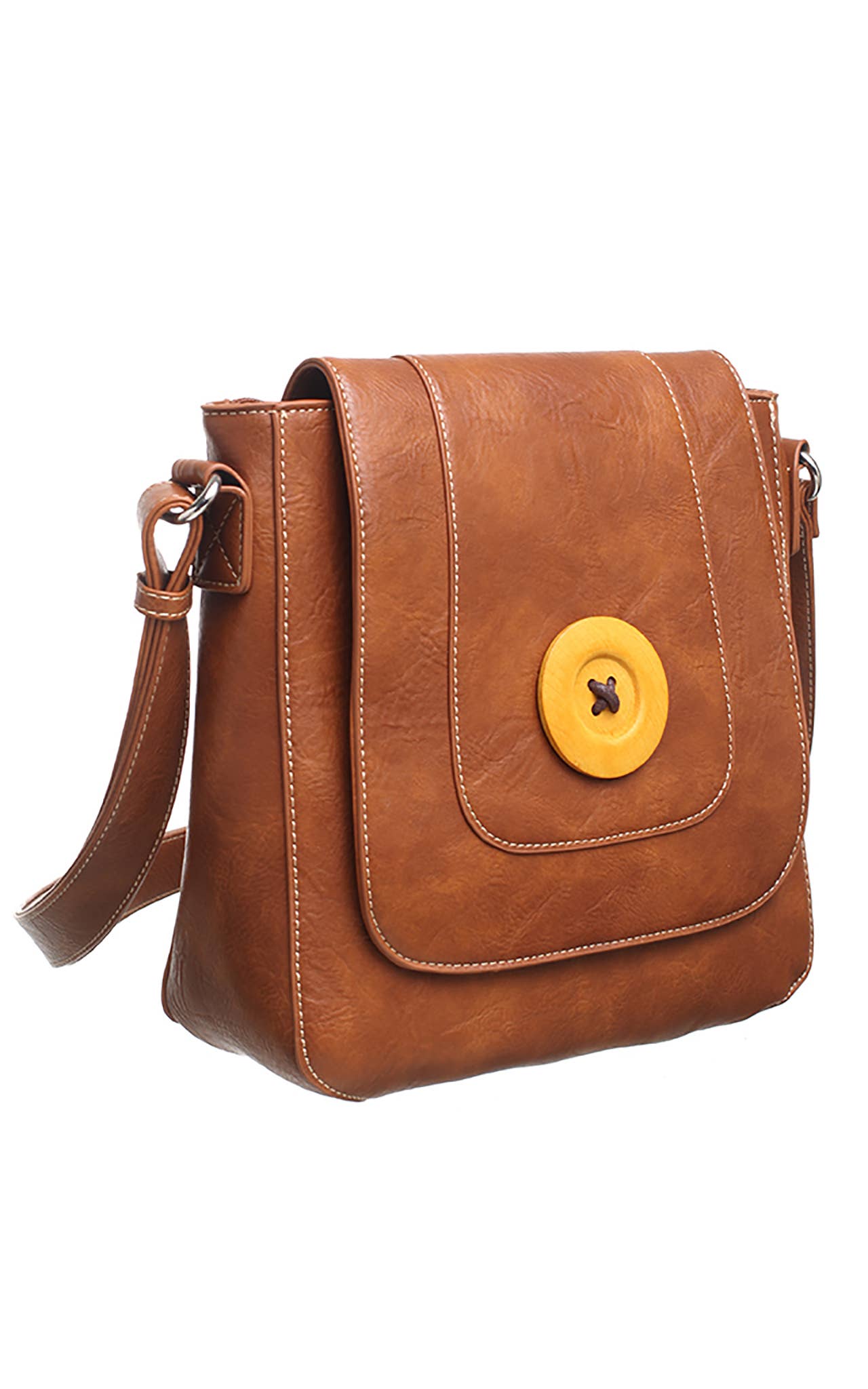 CLASSIC FLAP OVER WOODEN BUTTON CROSS BODY BAG - Pursenalities_uk