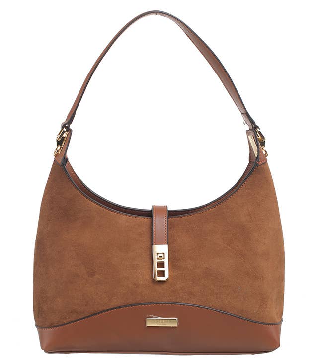 FINEST SUEDE TRIM HOBO BAG