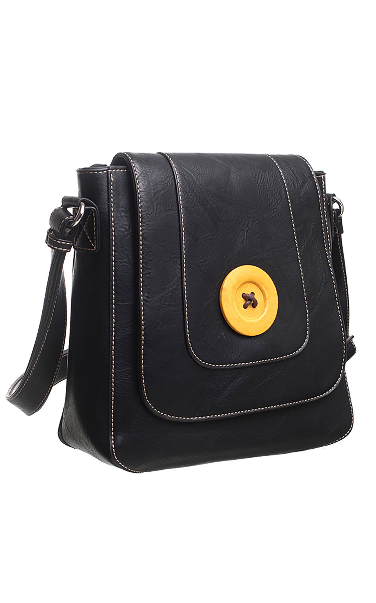 CLASSIC FLAP OVER WOODEN BUTTON CROSS BODY BAG - Pursenalities_uk