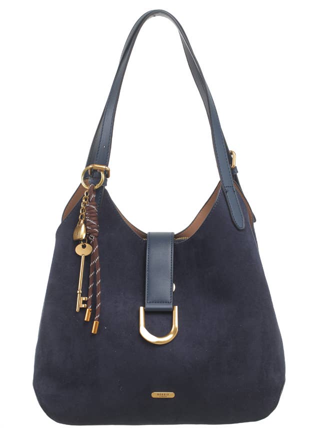 SUEDE SHOULDER BAG WITH CHARM