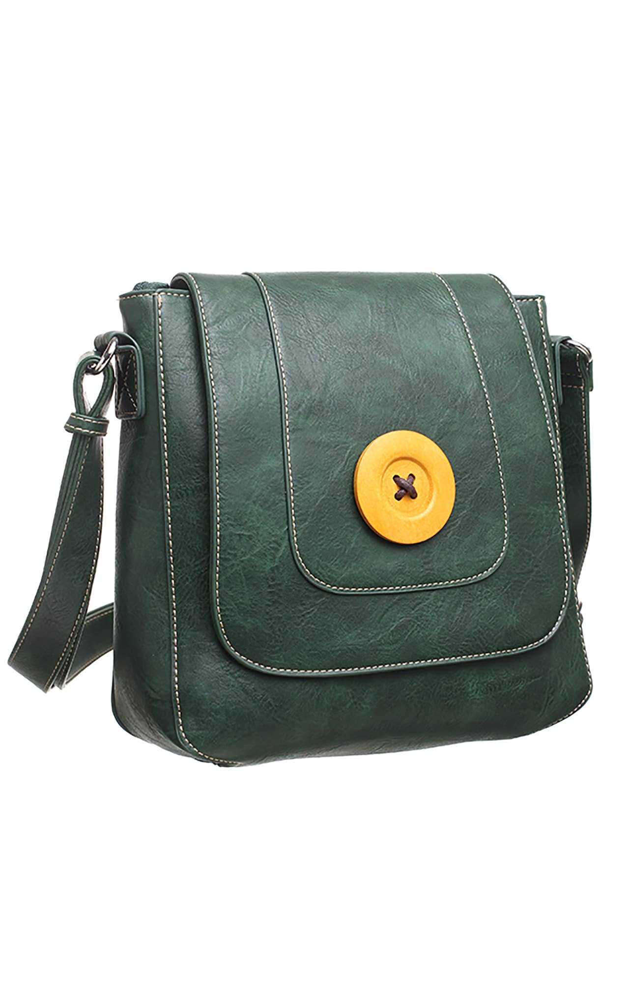 CLASSIC FLAP OVER WOODEN BUTTON CROSS BODY BAG - Pursenalities_uk
