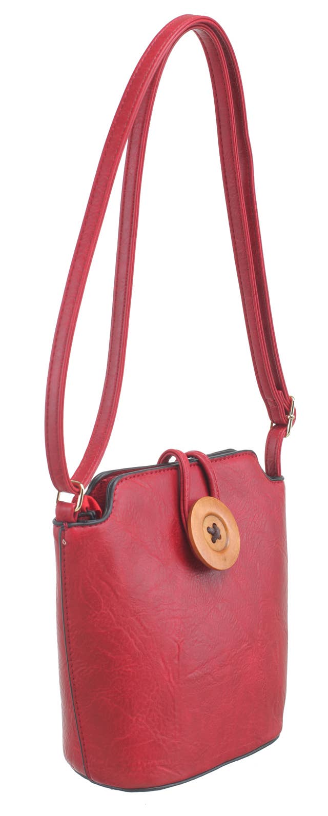 SMALL WOODEN BUTTON CROSSBODY BAG
