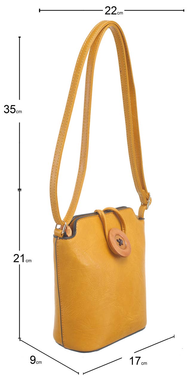 SMALL WOODEN BUTTON CROSSBODY BAG