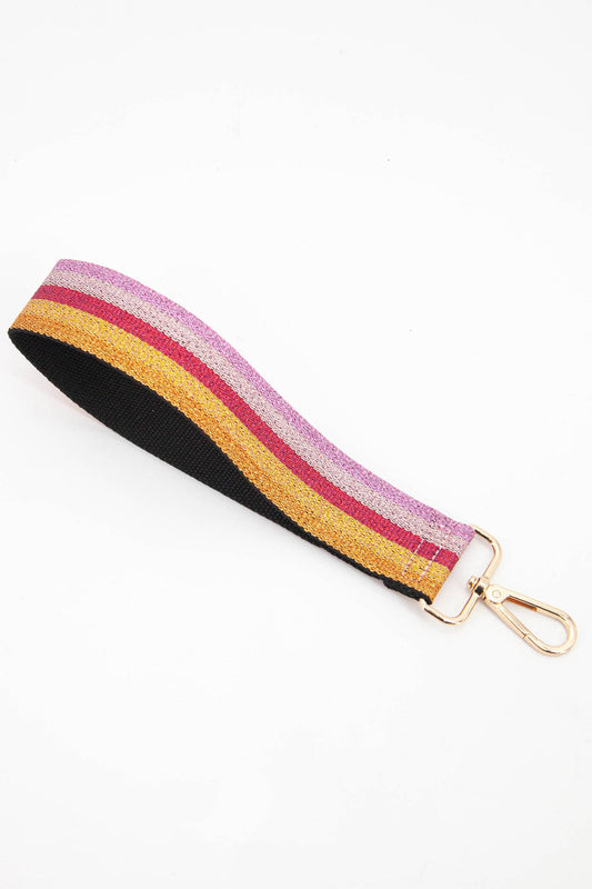 Glitter Striped Wrist Strap in Pink & Red - Pursenalities_uk