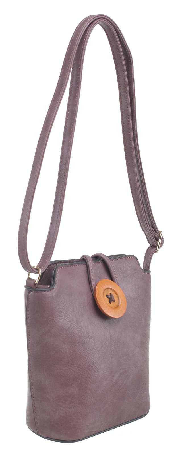 SMALL WOODEN BUTTON CROSSBODY BAG