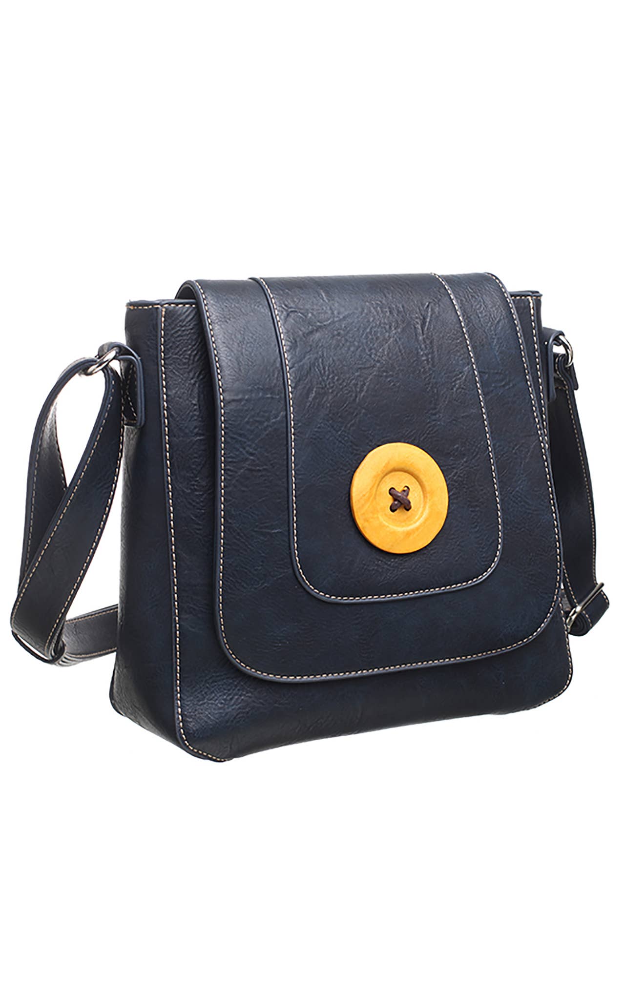 CLASSIC FLAP OVER WOODEN BUTTON CROSS BODY BAG - Pursenalities_uk