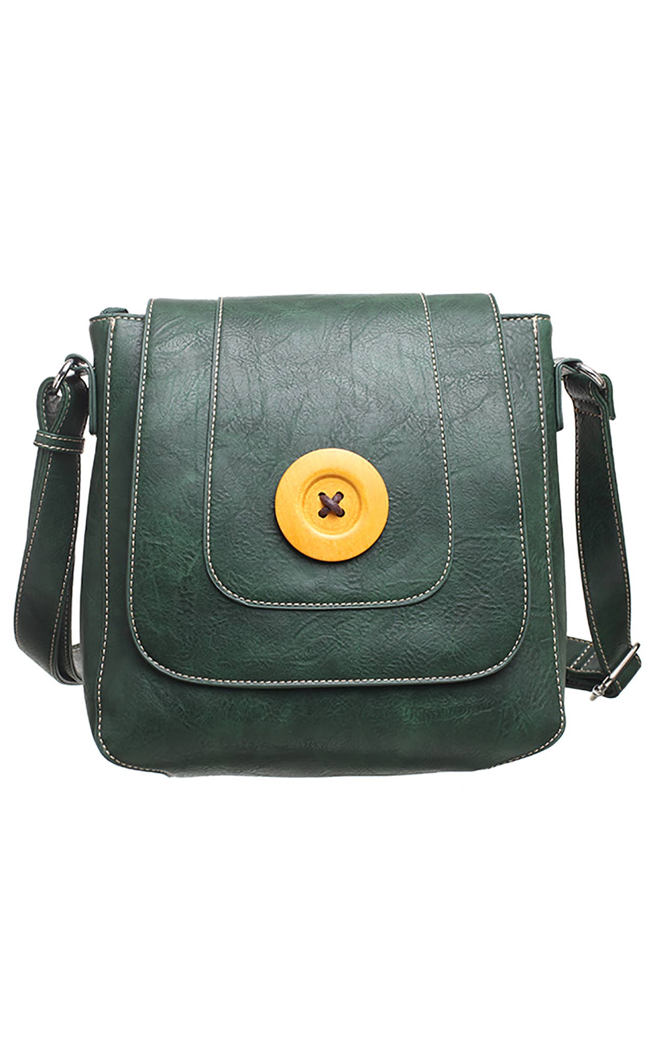 CLASSIC FLAP OVER WOODEN BUTTON CROSS BODY BAG - Pursenalities_uk