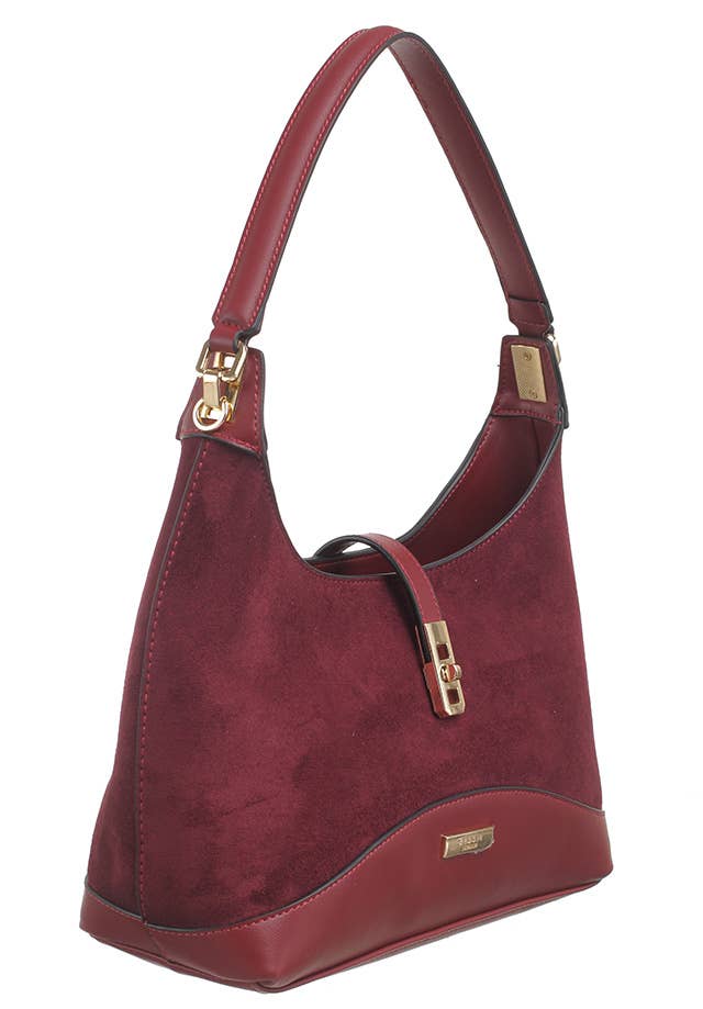 FINEST SUEDE TRIM HOBO BAG