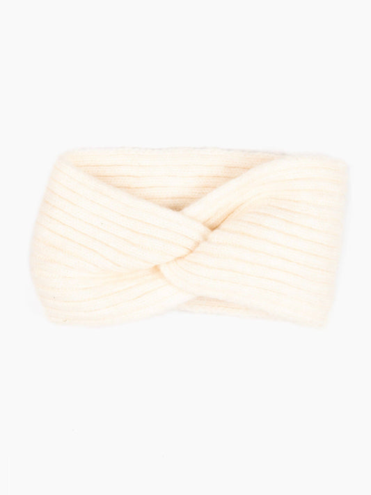 Selena Knitted Headband - Cream, Ribbed - Pursenalities_uk