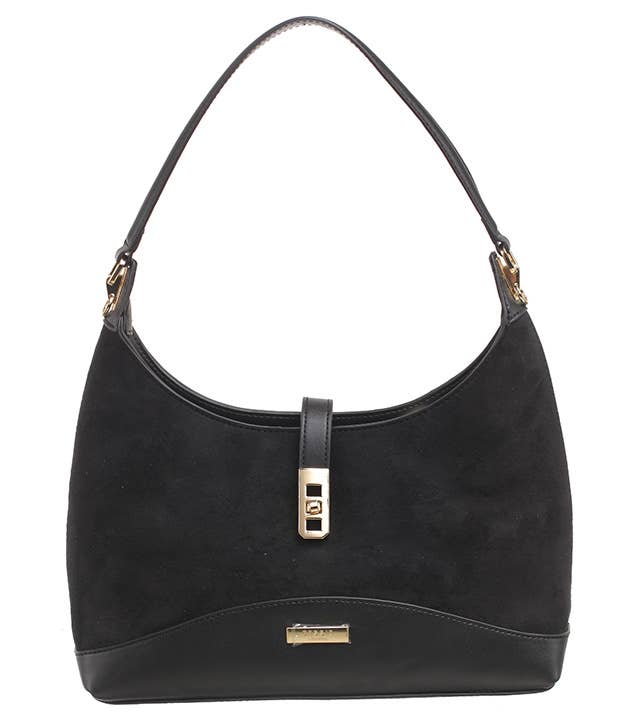 FINEST SUEDE TRIM HOBO BAG