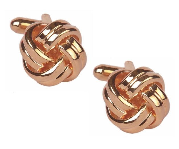 Rose gold plated Rounded Knot Cufflinks